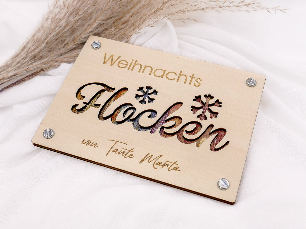 Geldgeschenk-Karte WEIHNACHTS FLOCKEN